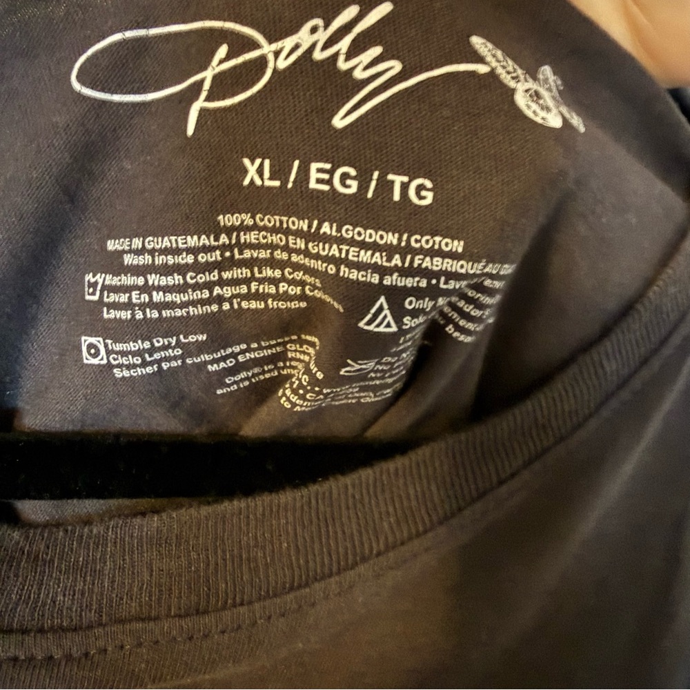 Dolly Parton Rainbow Quote Graphic T-Shirt Charcoal Black XL Mad Engine - Picture 3 of 4